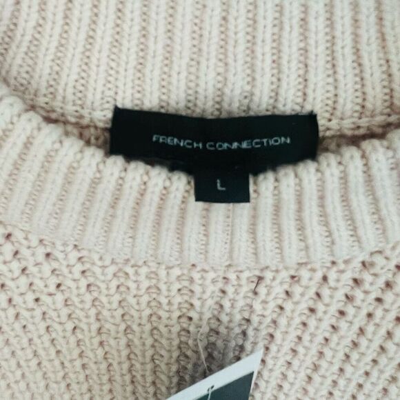 FRENCH CONNECTION Luna Short Sleeve Waffle Knit Sweater Pink, Large (10/12) NWT - Picture 11 of 13